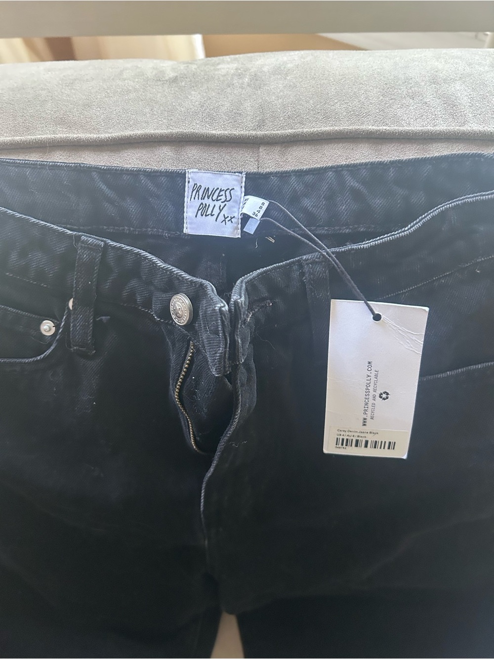Princess Polly Black High-Rise Jeans NWT